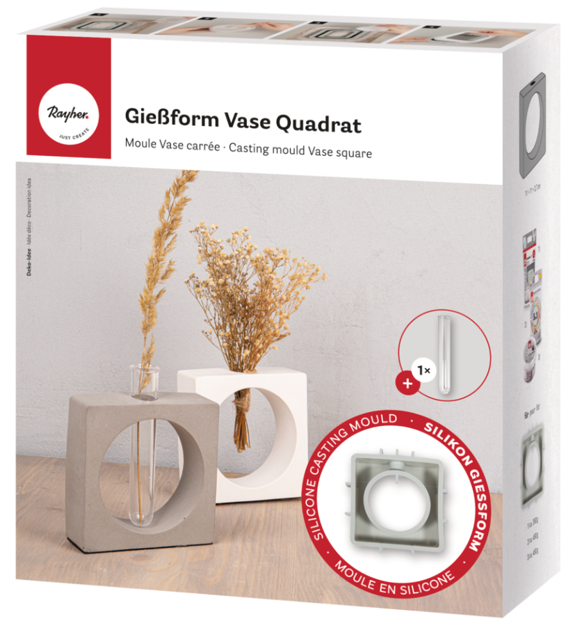 Gietvorm siliconen, Vaas vierkant